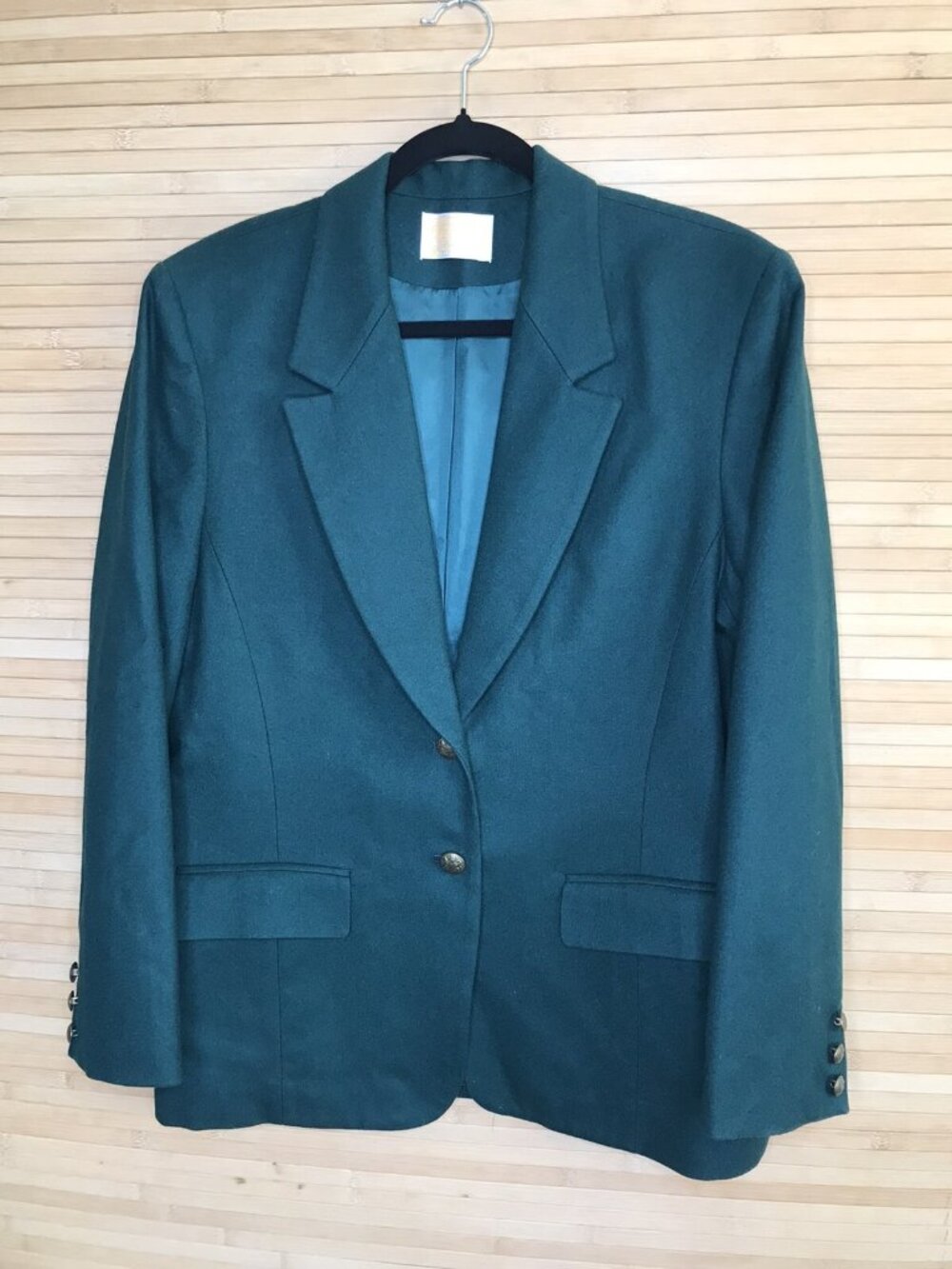 PENDELTON Blazer Jacket Womens Sz 14 Forest Green 100% Virgin Wool Made In USA